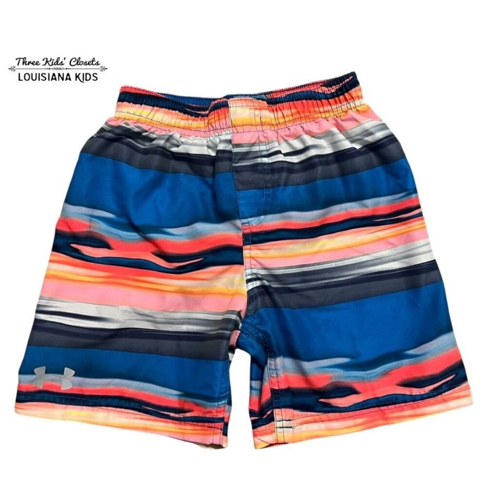 Under Armour 7Y Orange & Blue Swim Trunks